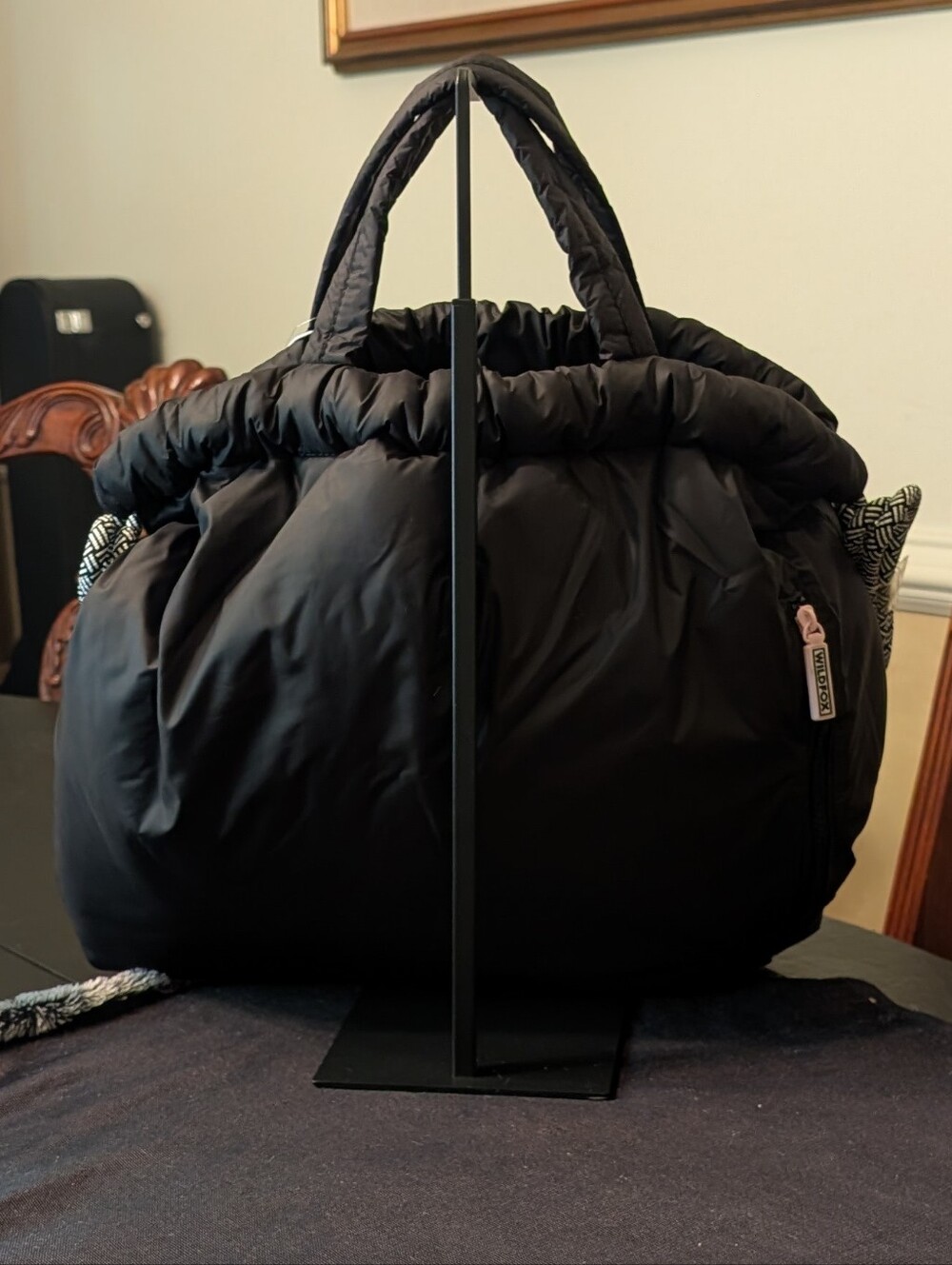 Wildfox Black Quilted-Handle Puffer Tote - Picture 4 of 6